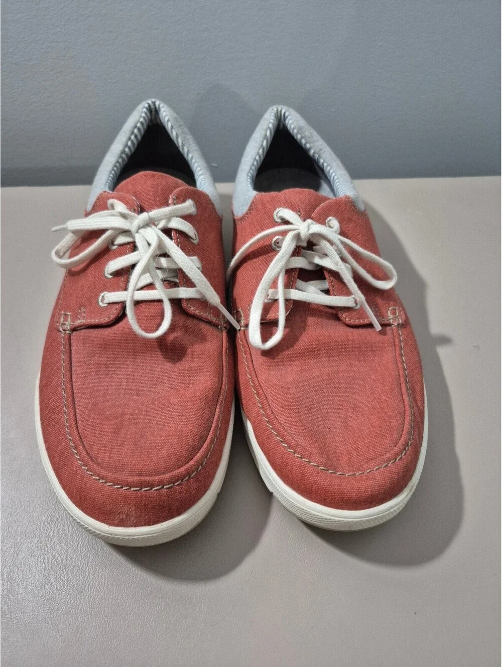 Clarks Cloudsteppers Men’s 11 Canvas Boat Shoes Rust
